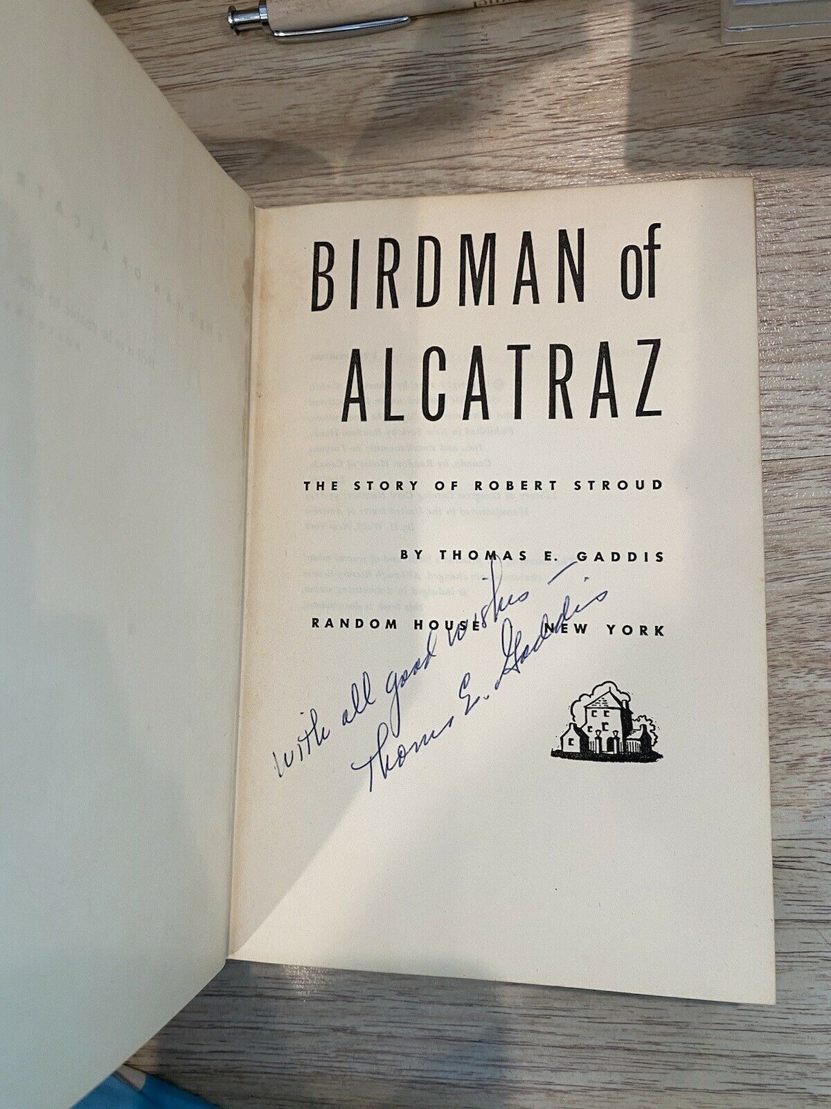 Birdman Of Alcatraz by Thomas E Gaddis Signed First Edition 1955