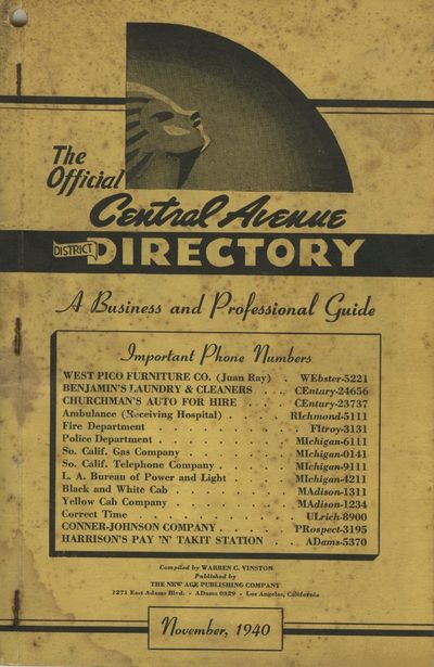 The Official Central Avenue District Directory: A Business and Professional Guide
