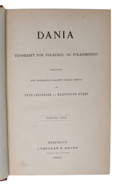 Tidsskrift for Folkemål og Folkeminder. Udg. af Otto Jespersen og Kristoffer Nyrop. 10 Bd (alt som udkom). (photo 3)
