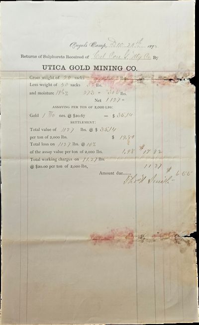 Collection of Documents, Mainly Payrolls, from the Utica Mining Company, 1889–1898