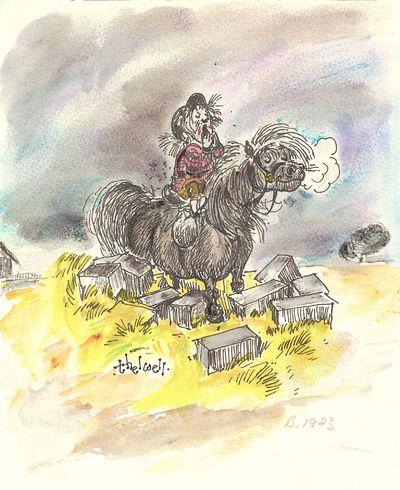 In the style of THELWELL, NORMAN