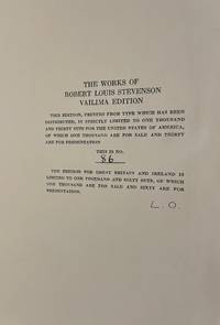 The Works of Robert Louis Stevenson (Vailima Edition, 26 volumes complete)