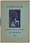 Unicorn: A Magazine of Poetry – Vol. 2, No. 5, Summer 1940 [with] Autograph Postcard Signed from the Editor