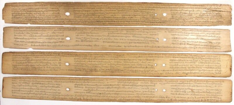 Palm leaf manuscript in Sinhala