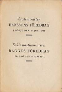 Statsminister Hanssons föredrag i Börje den 29…
