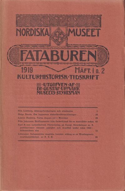 Fataburen. Kulturhistorisk tidskrift. 1919, häfte…