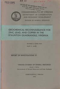 cover of GEOCHEMICAL RECONNAISSANCE FOR ZINC, LEAD, AND COPPER IN THE STAUNTON QUADRANGLE, VIRGINIA
