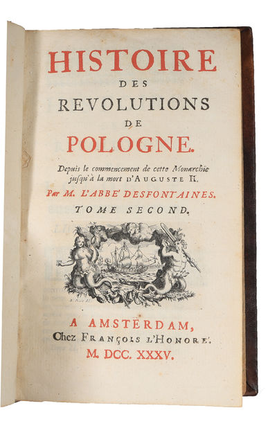 Histoire des revolutions de Pologne. Depuis le commencement de cette monarchie jusqu' a la mort d'Auguste II. 2 vols.  - [RARE WORK ON THE HISTORY OF POLAND] (photo 3)