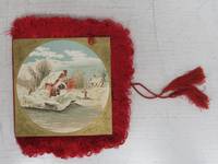 image of Square Christmas card with red fringe