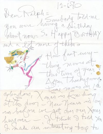 Original Cartoon Art . Betty Boop Original Art in an AUTOGRAPH LETTER SIGNED, by NATWICK, MYRON "GRIM