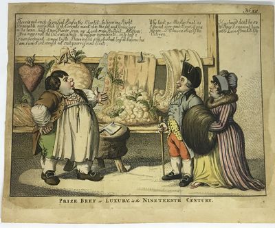 [POLITICAL] [ETCHING] Prize Beef or Luxury in the Nineteenth Century