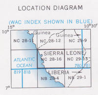 Freetown, Sierra Leone; Joint Operations Graphic (Air) map 1:250,000