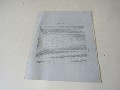 Circular issued by the Academy of Arts and Sciences