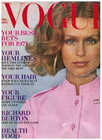 cover of VOGUE JANUARY 1971. LAUREN HUTTON. GERTRUDE STEIN, RICHARD BURTON