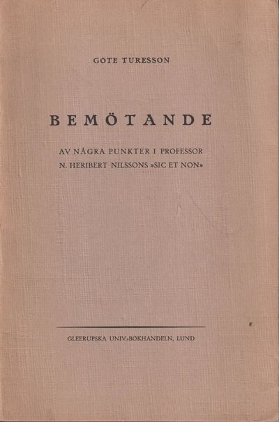 Bemötande av några punkter i professor N.…