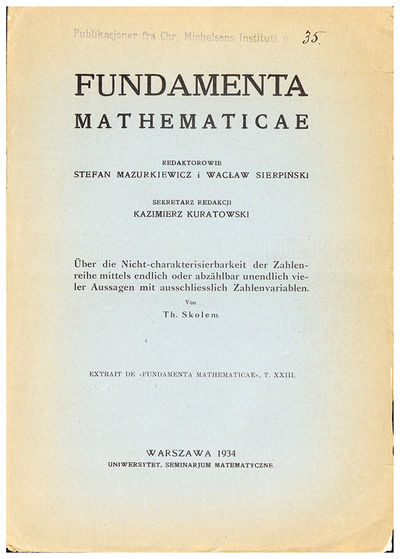 Collection of 26 offprints on mathematics and mathematical logic, from the library of Martin Davis