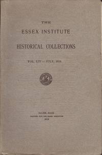 cover of Essex Institute Historical Collections, Vol. LIV, No. 3