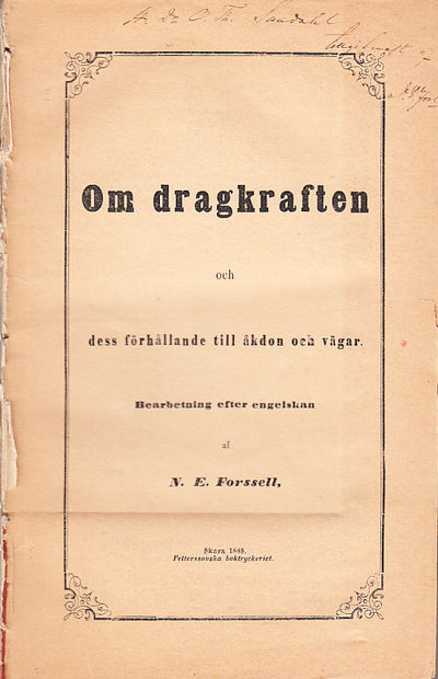 Om dragkraften och dess förhållande till åkdon…