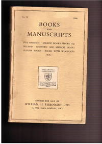 Catalogue no.78/1949: Books & Manuscripts by WILLIAM H. LTD - LONDON ROBINSON - from Frits Knuf Antiquarian Books (SKU: 68686)