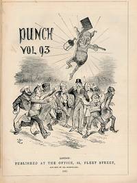 cover of Punch, Or the London Charivari. July - Dec 1887 Volume 93. Red half leather cover
