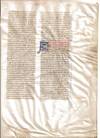 Vellum leaf from a Latin Bible. End of Book of Kings, beginning of Paralipomena (Chronicles)
