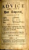 View Image 3 of 5 for Wholesome advice against the abuse of hot liquors, particularly of coffee, chocolate, tea, brandy, a... Inventory #CAT000861