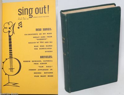New York: People's Artists, 1957. Eight issues of the premier leftist folk music journal, 5.5x8.5 in...