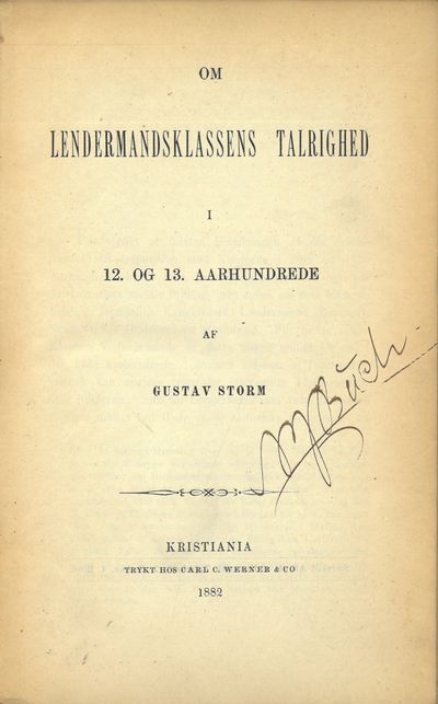 Om lendermandsklassens talrighed i 12. og 13.…