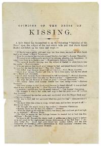 [Broadside] Opinions of the Press on Kissing