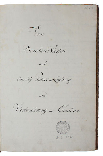 Vom Bomben Werfen mit einerley Pulver=Ladung und…