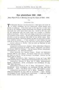Nye plantefunn 1945-1949. New Plant Finds in…