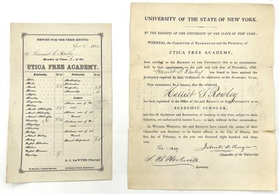 High School Ephemera of Harriet Sophia Rowley (later Parker, 1853-1943) - History of Women's Education