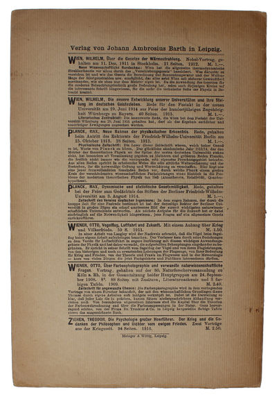 Die Grundlage der allgemeinen Relativitätstheorie. (i.e. The foundation of the General Theory of Relativity). - [TRANSFORMING THE SCIENTIFIC OUTLOOK OF THE 20TH CENTURY] (photo 2)