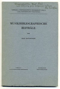 Musikbibliographische Beiträge.