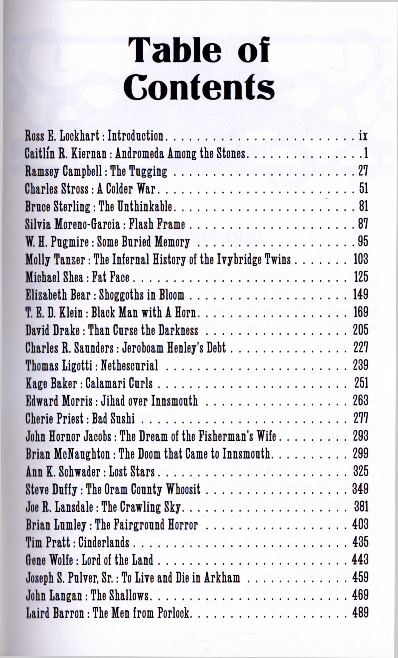 The Book of Cthulhu - Tales Inspired by H.P. Lovecraft. First Edition,  First Printing. by Ross E. Lockhart (Editor); Kage Baker; Laird Barron;  Elizabeth Bear; Ramsey Campbell; David Drake; Caitlin R. Kiernan;