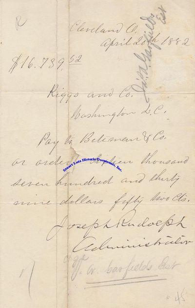 A Document Concerning James Garfields Estate