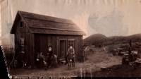 Two Photographs of John Brown’s Sons Owen and Jason Outside Their Cabins in the San Gabriel Mountains