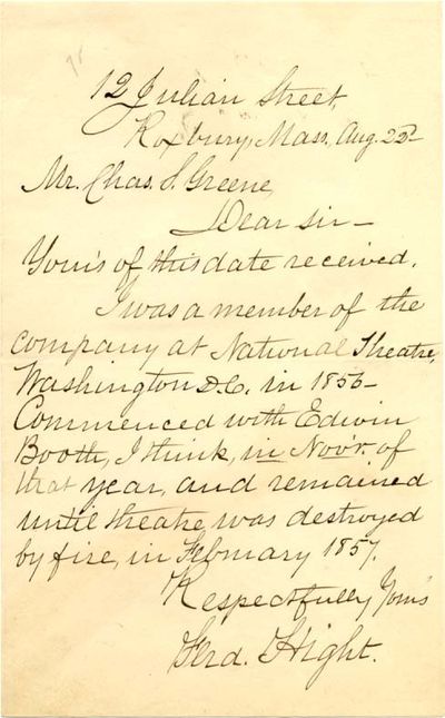 An Actor Recalls Legendary Star Edwin Booth At the "Theatre of Presidents"