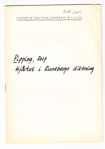 Hjärtat i Runebergs diktning. Föredrag hållet vid…