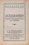 Catalogue 254/c.1926: Autographen. Literatur. Wissenschaft. Kunst. Geschichte.
