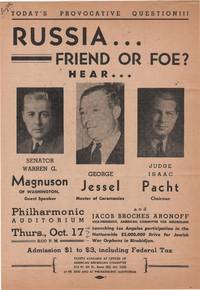 Russia . . . Friend or Foe?; Hear Senator Warren G. Magnuson of Washington, Guest Speaker . . by (Soviet Union) - 1946