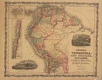 Johnson's Venezuela. New Granada, Ecuador, Peru & Bolivia, Chile and Guiana