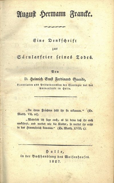 August Hermann Francke. Eine Denkschrift zur…
