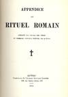 APPENDICE AU RITUEL ROMAIN