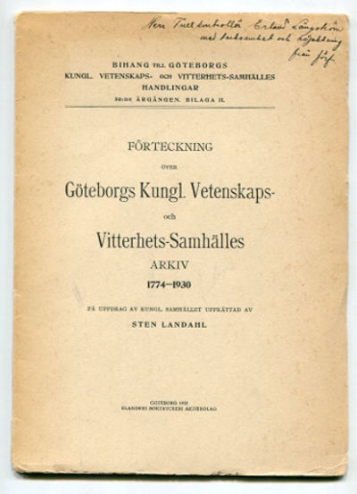 Förteckning över Göteborgs kungl. vetenskaps- och…