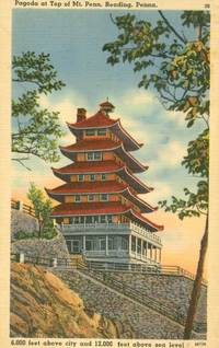 Pagoda at top of Mt. Penn, Reading, Pennsylvania, unused linen Postcard