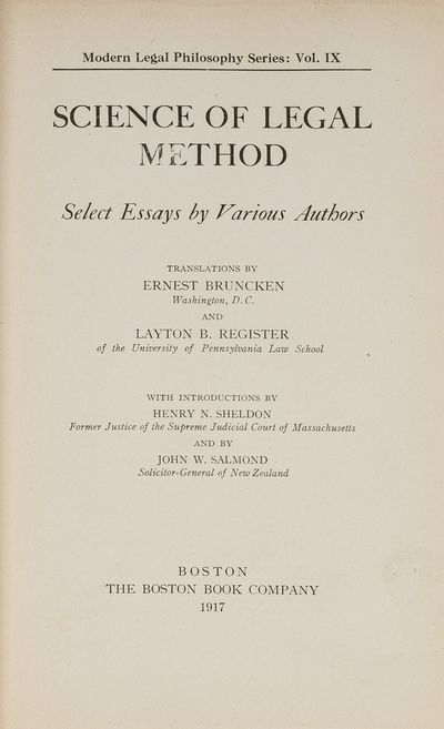 1917. Bruncken, Ernest, , Translator. Register, Layton B., , Translator. Sheldon, Henry N., Introduc...