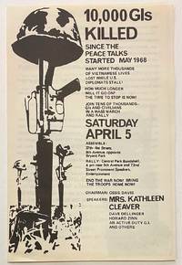 image of 10,000 GIs killed in Vietnam since the peace talks started May 1968 ... Join tens of thousands - GIs and civilians in a mass march and rally, Saturday April 5..