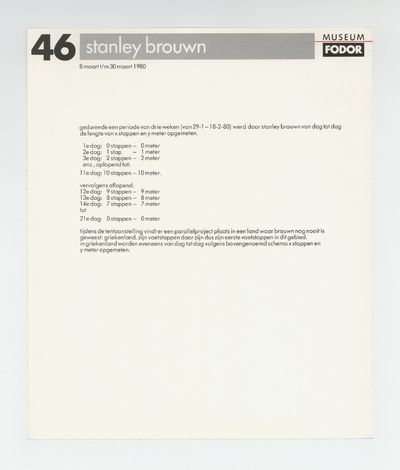 Exhibition flyer: stanley brouwn (8-30 March 1980)