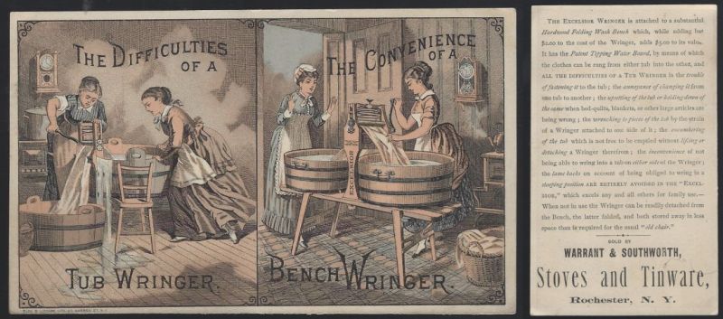 VICTORIAN TRADE CARD FOR EXCELSIOR WRINGER